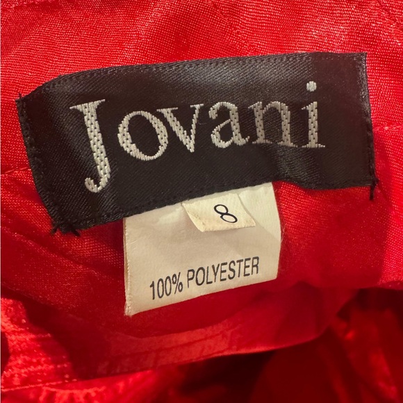 NWOT Jovani Vibrant Red feather strapless Prom/ quinceanera Dress Size 8 - Picture 5 of 6